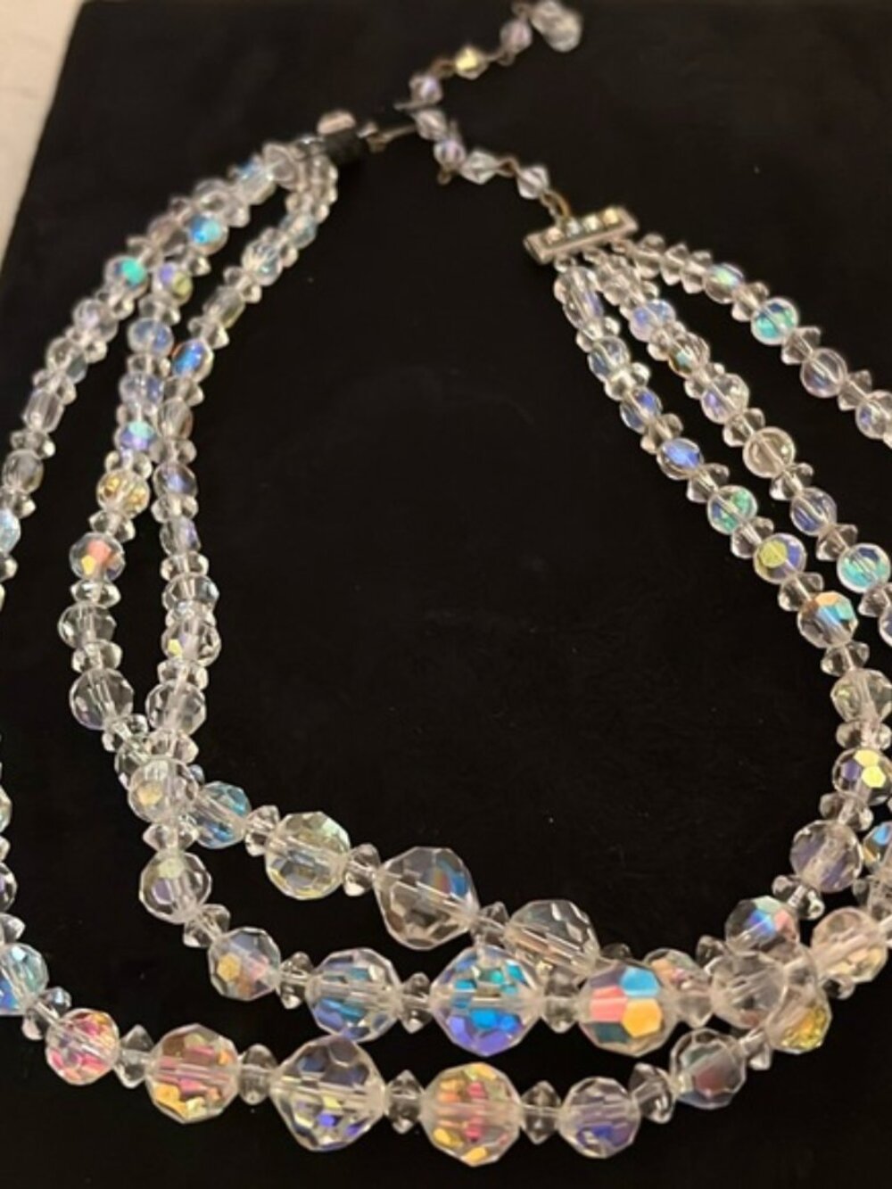 Vintage MCM AB 3 strand choker necklace